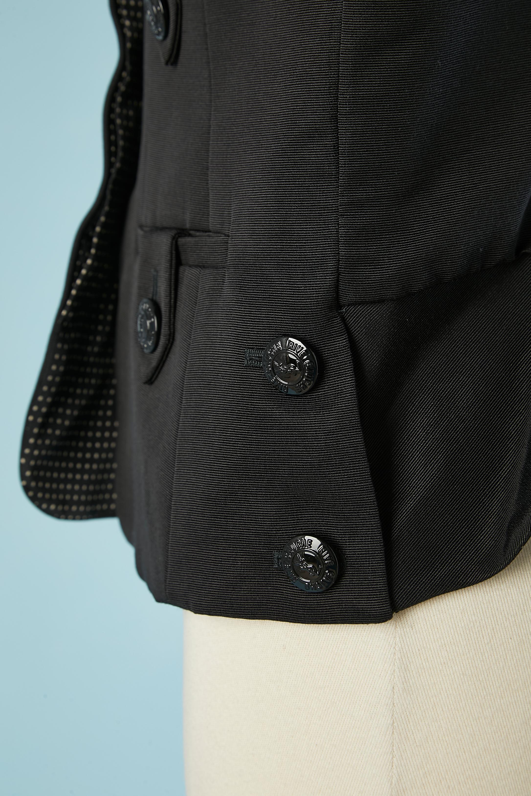 Veste noire à simple boutonnage et boutons de marque Yves Saint Laurent Rive Gauche  Pour femmes en vente