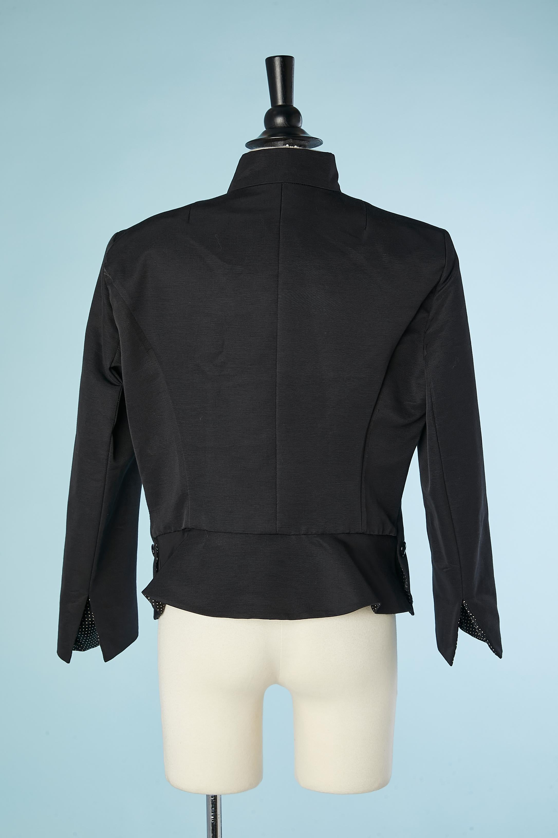 Black single-breasted jacket and branded buttons Yves Saint Laurent Rive Gauche  For Sale 3