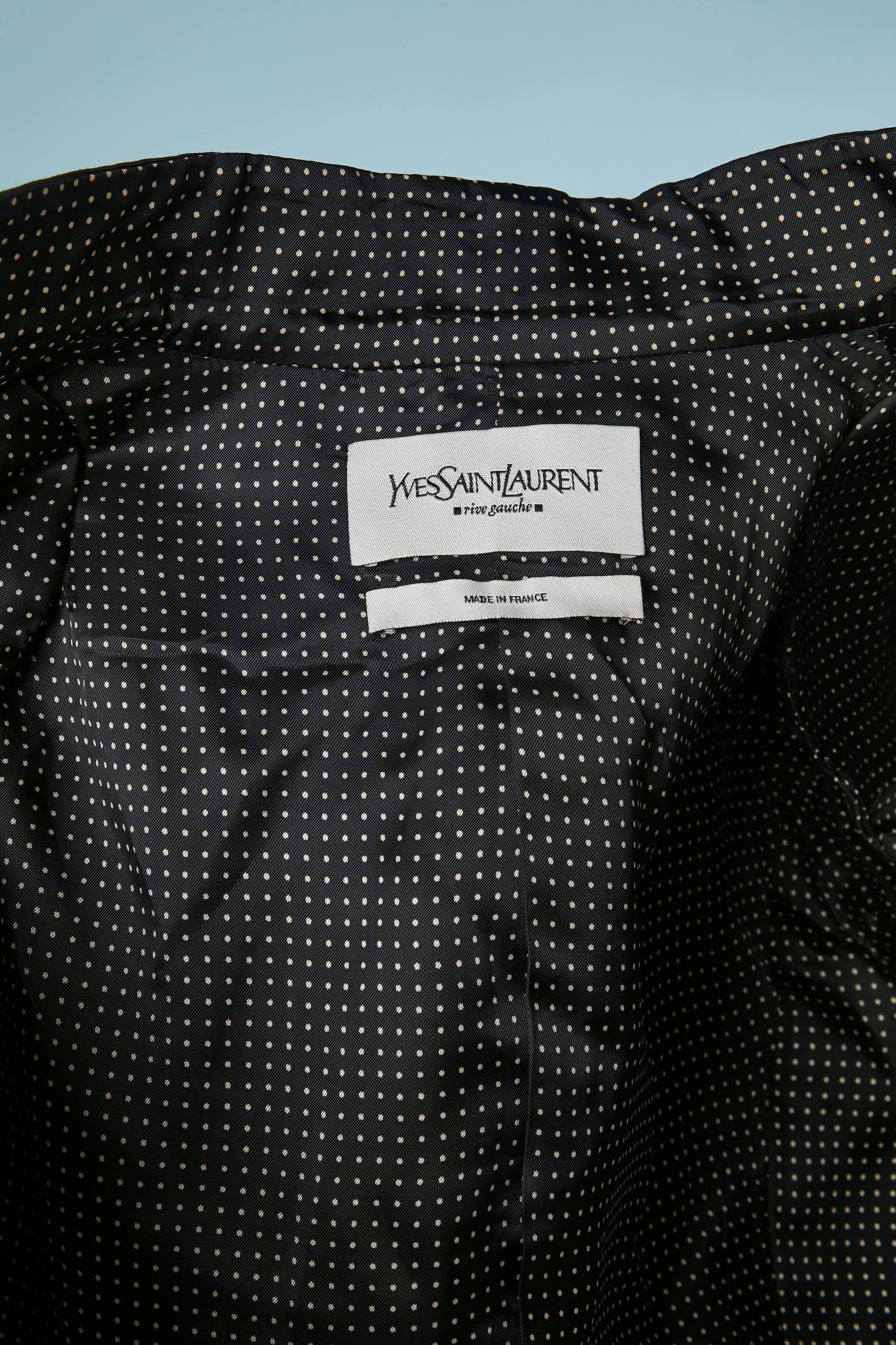 Veste noire à simple boutonnage et boutons de marque Yves Saint Laurent Rive Gauche  en vente 3