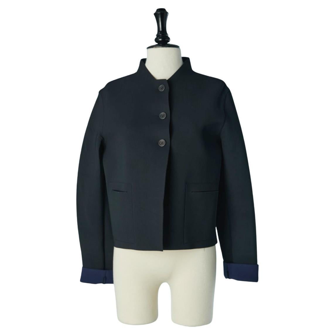 Black single breasted jacket in technical fabric MARITHE FRANCOIS GIRBAUD