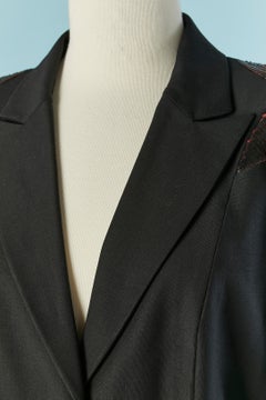 Chaqueta negra de un solo pecho con aplique en el hombro THIERRY MUGLER