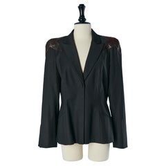 Chaqueta negra de un solo pecho con aplique en el hombro THIERRY MUGLER