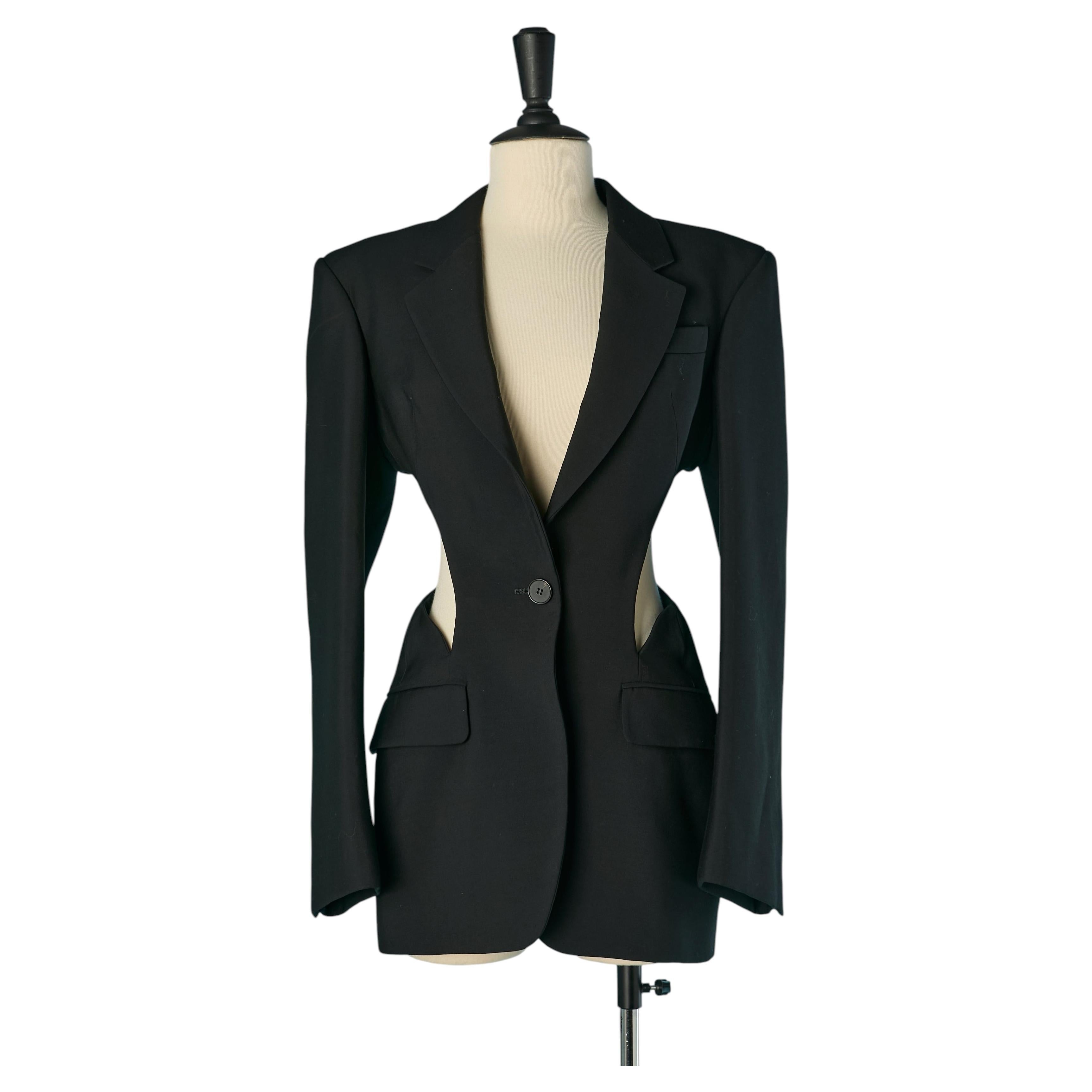 Black single breasted jacket with cut-work ALEXANDER McQUEEN