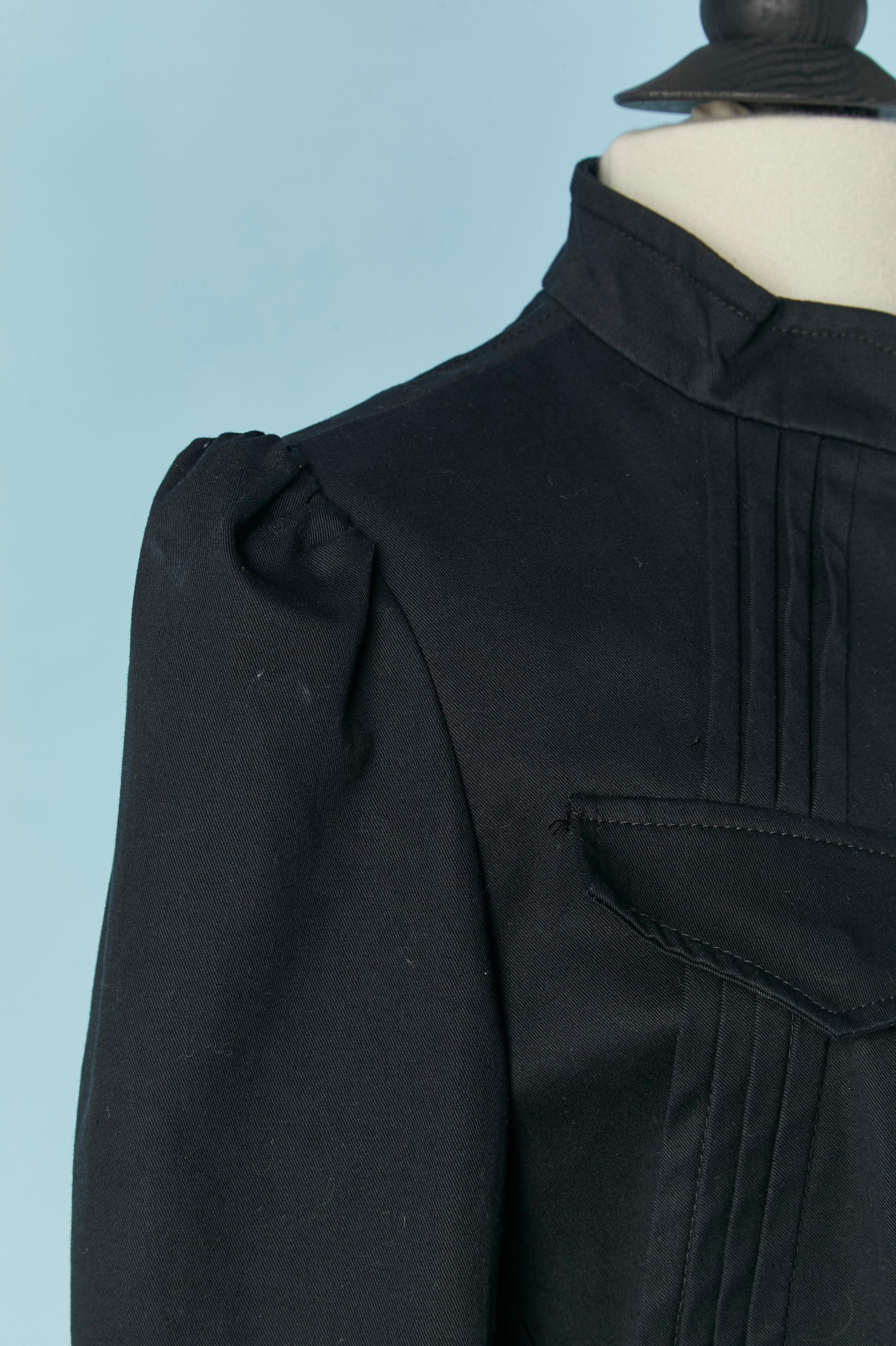 Schwarze einreihige Jacke mit Stickereien und Applikationen GALLIANO im Angebot 1