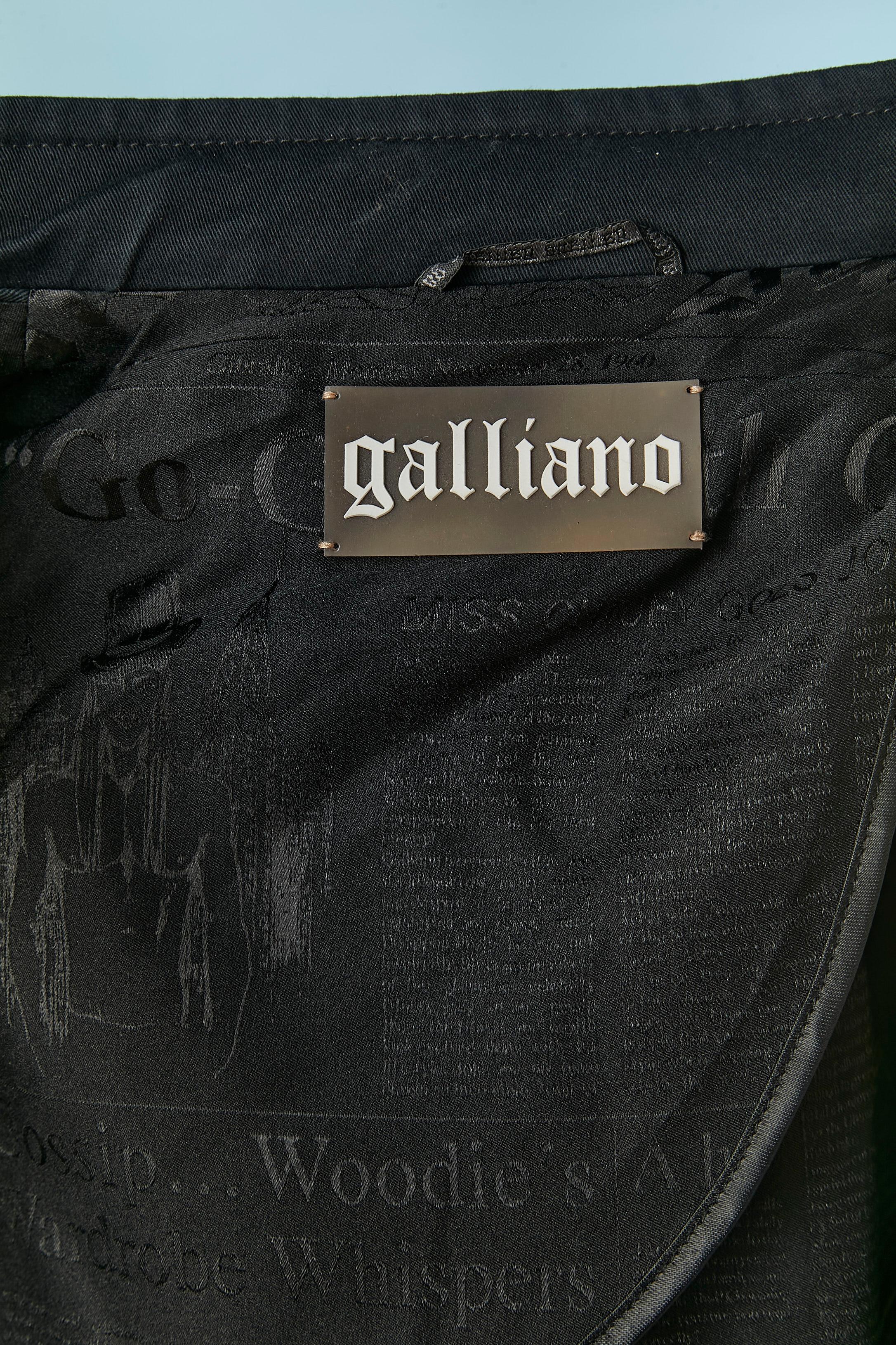 Schwarze einreihige Jacke mit Stickereien und Applikationen GALLIANO im Angebot 6