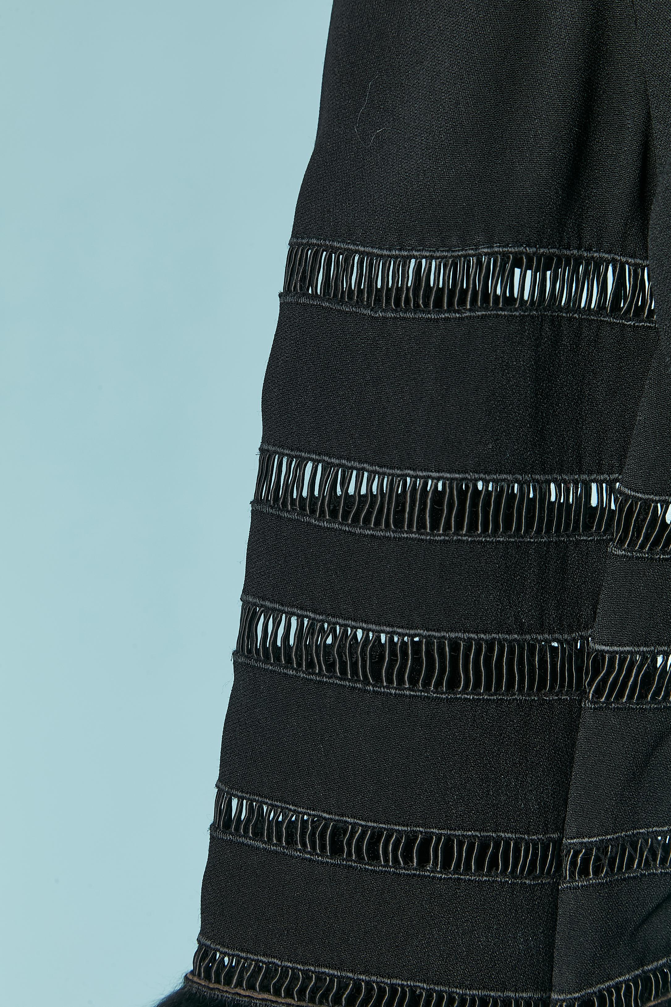 Chaqueta negra de un solo pecho con piel en la manga ANGELO MOZZILLO Negro en venta