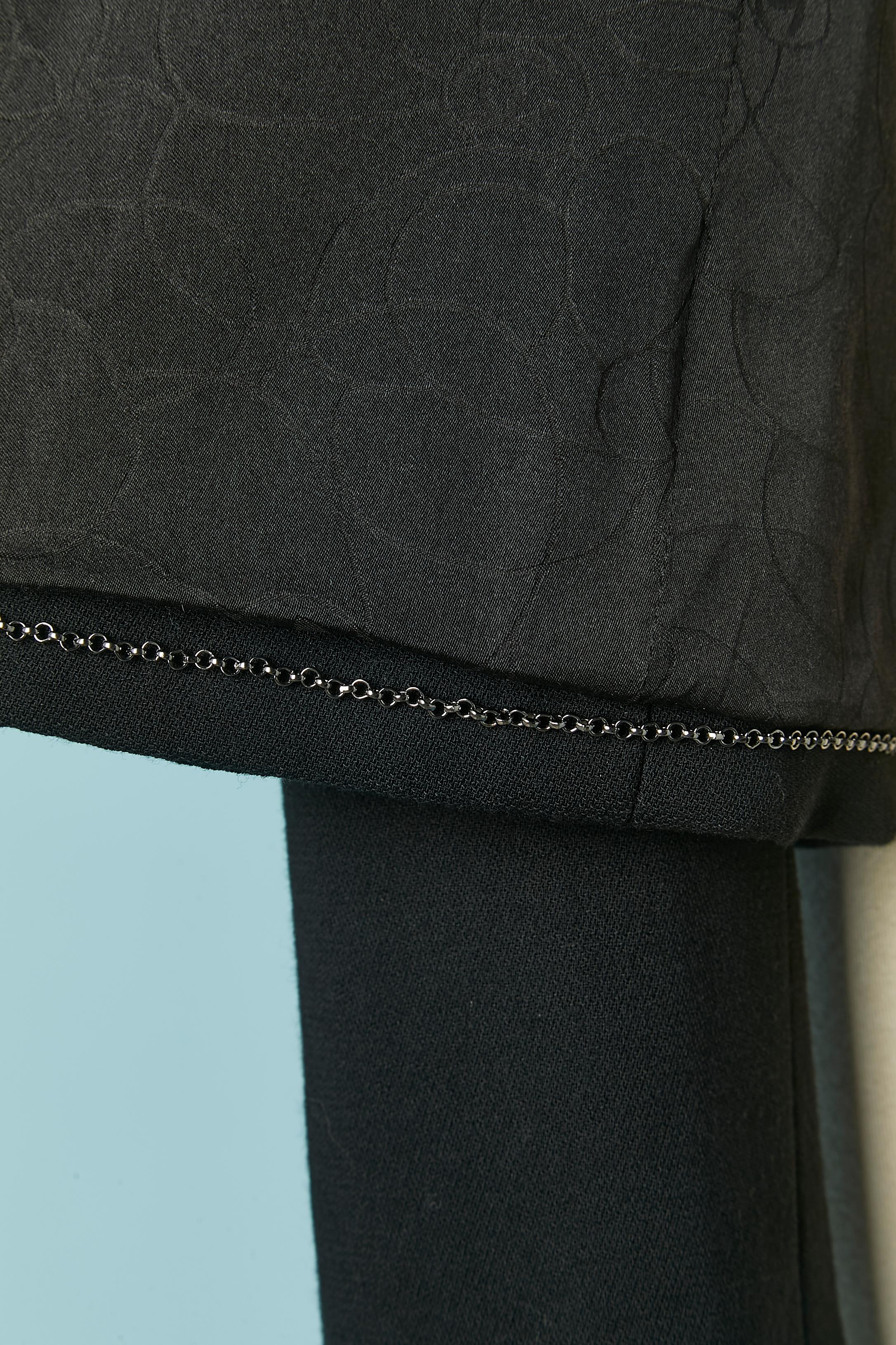 Giacca monopetto nera con collo in seta Chanel 2003 in vendita 6