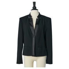 Black single-breasted jacket with silk collar CHANEL 2003