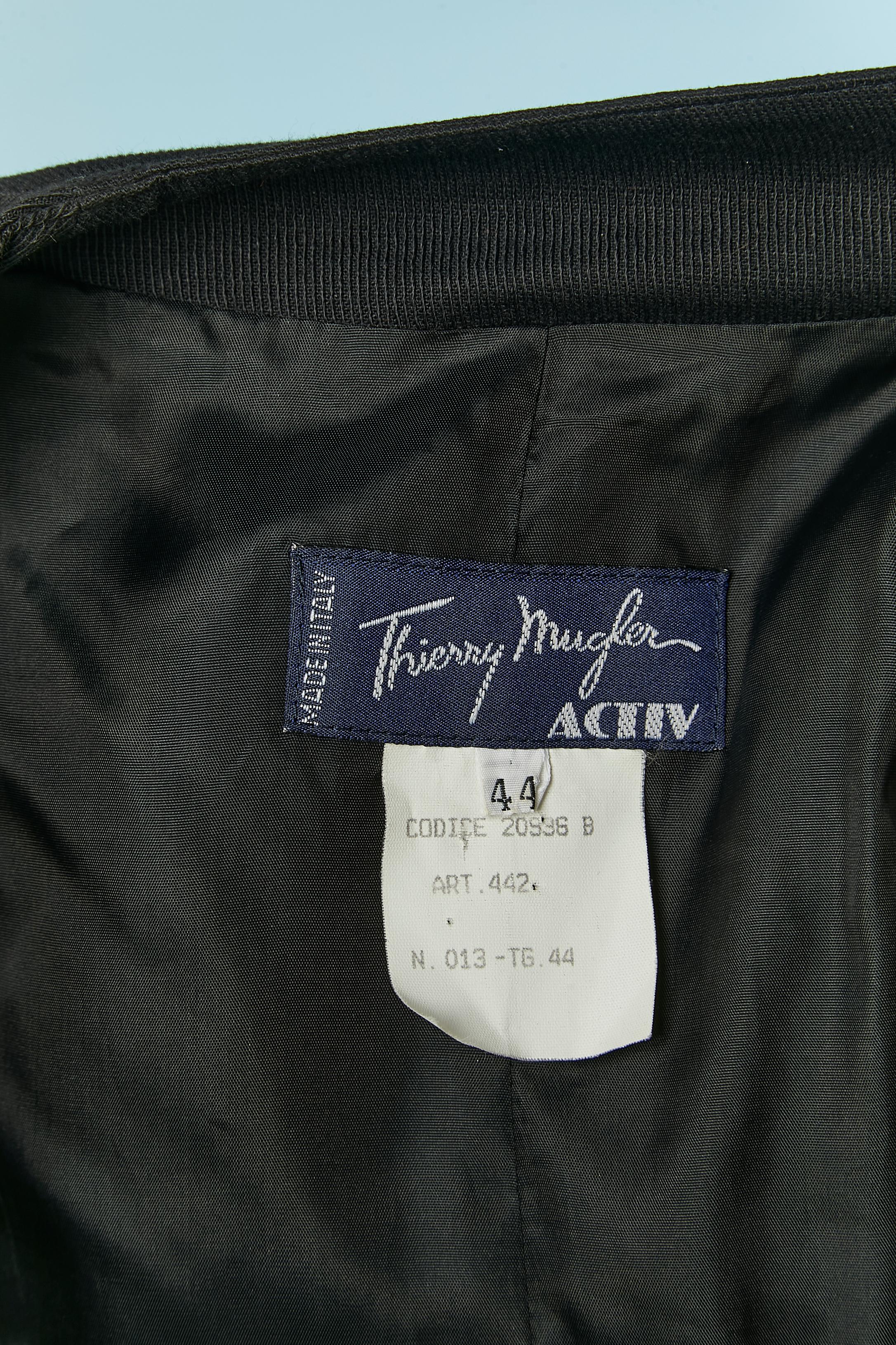 Chaqueta negra de un solo pecho con abertura THIERRY MUGLER ACTIV en venta 2
