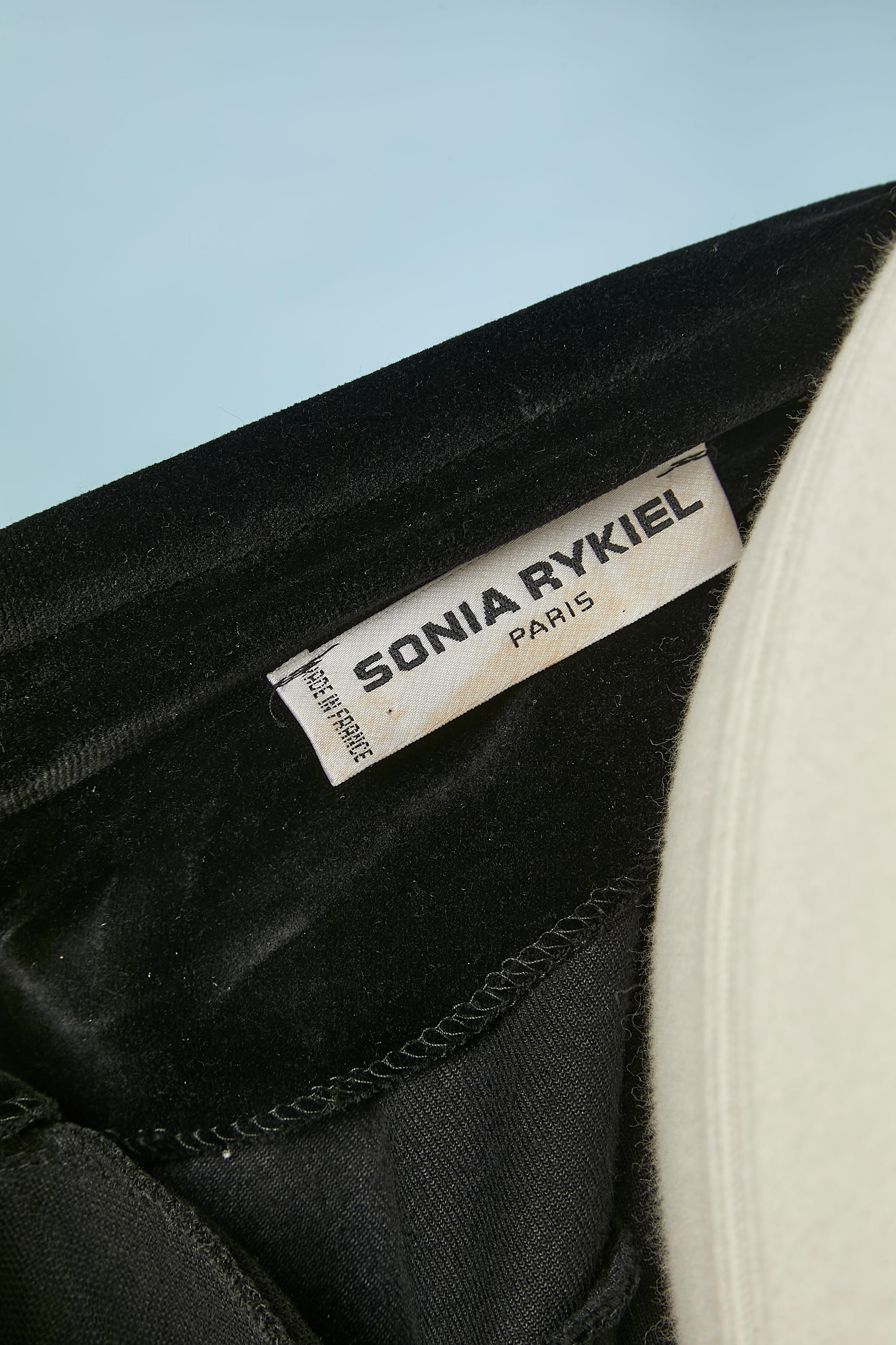 Manteau noir en velours spongieux à simple boutonnage Sonia Rykiel  en vente 3