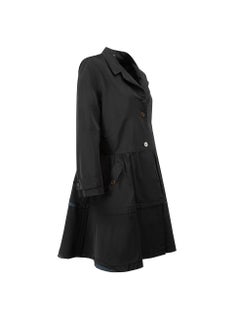 Miu Miu Black Single Breasted Trench Coat Size L
