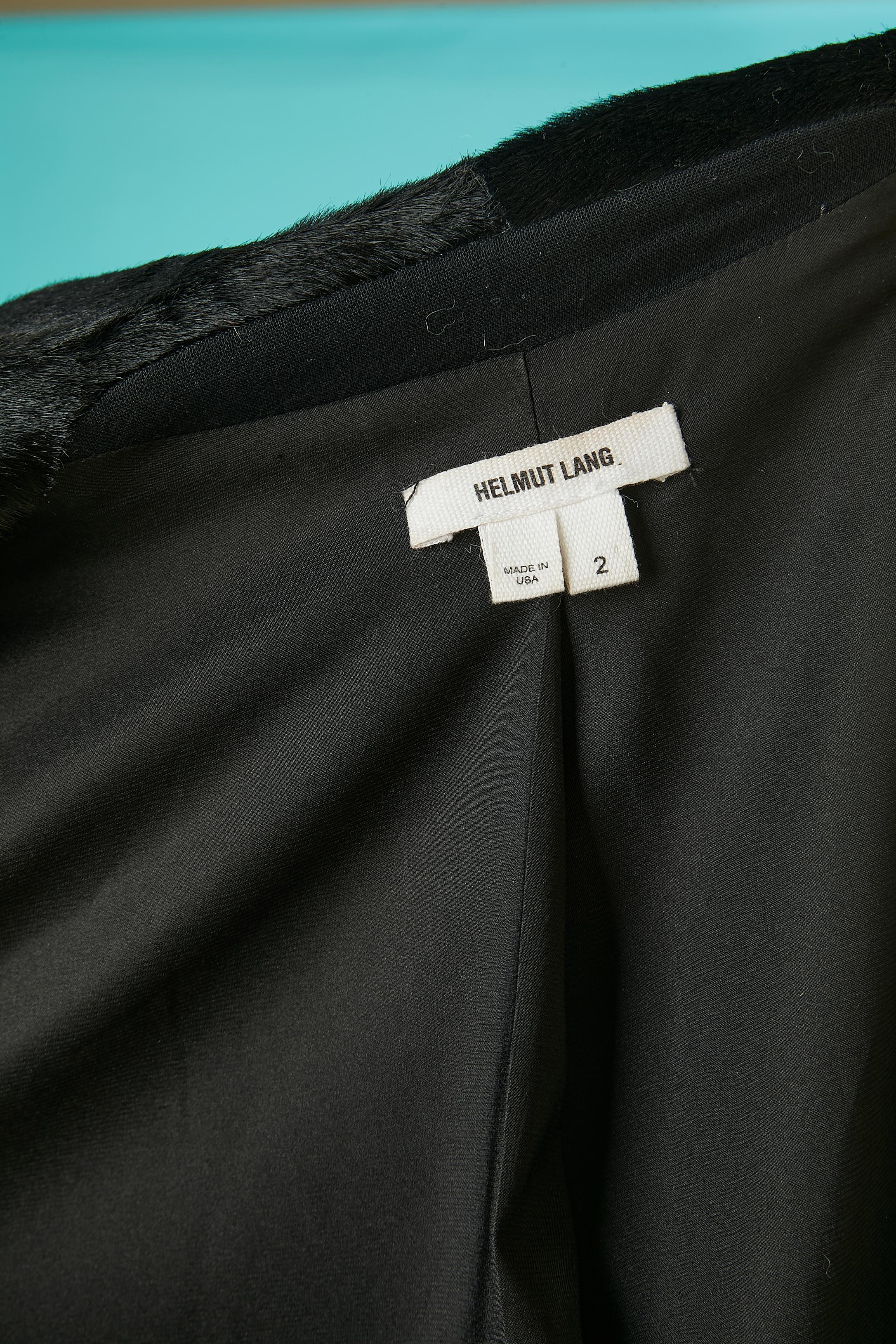 Black single breasted tuxedo jacket with black fur collar Helmut Lang  For Sale 3