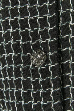 Black single-breasted Tweed jacket with check pattern CHANEL