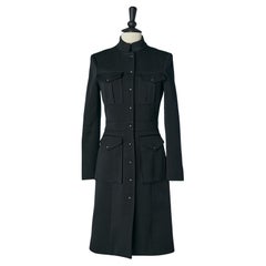 Abrigo negro de lana de un solo pecho BALENCIAGA