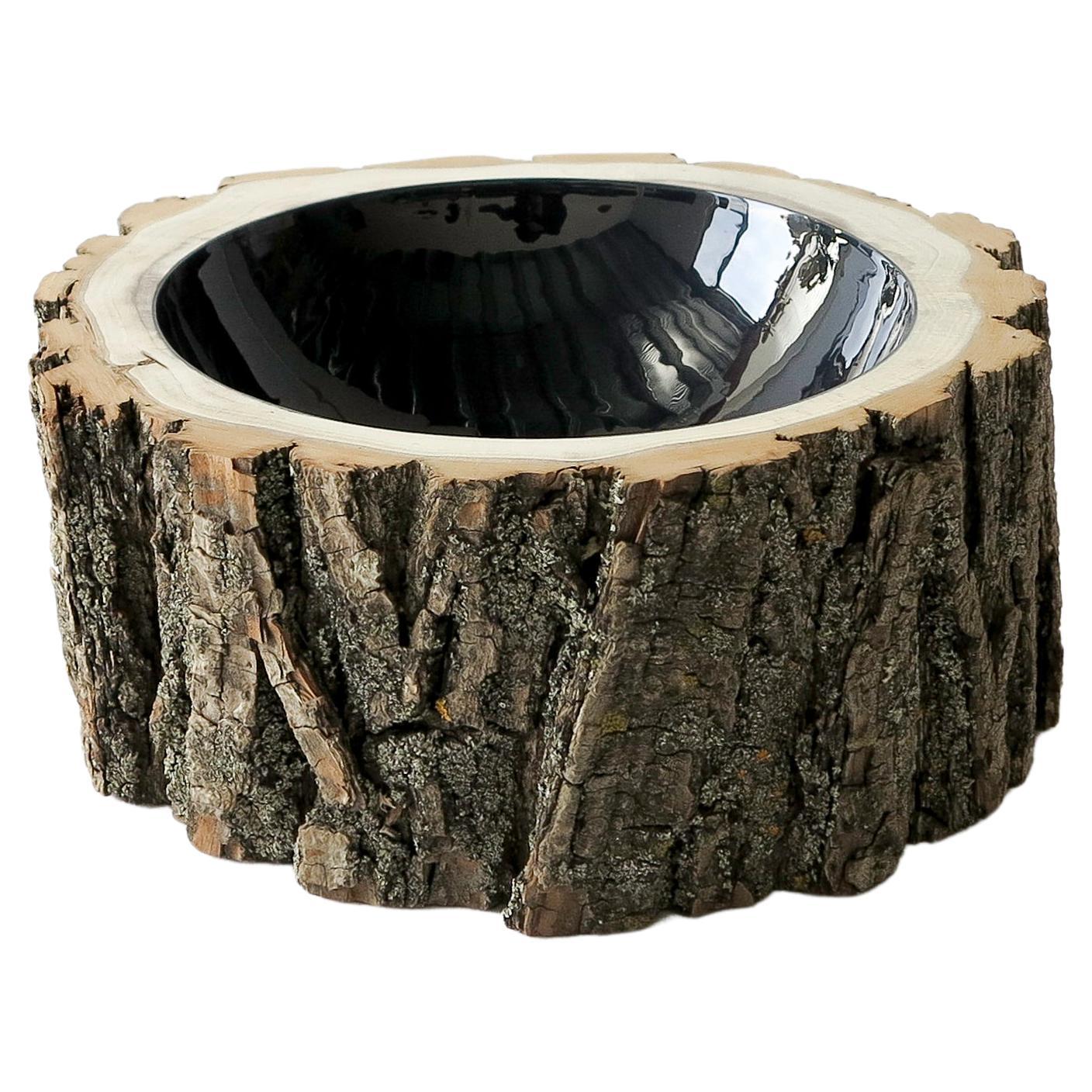 Black Size 9 Log Bowl by Loyal Loot Made To Order Hand Made from Reclaimed Wood