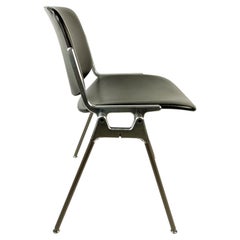 black skai & aluminum 1970s DSC 106 chair by Anonima Castelli