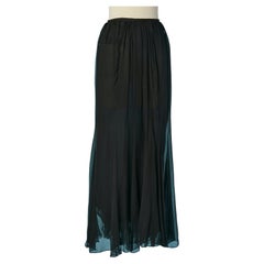 Black skirt made of double lays of silk chiffon Thierry Mugler