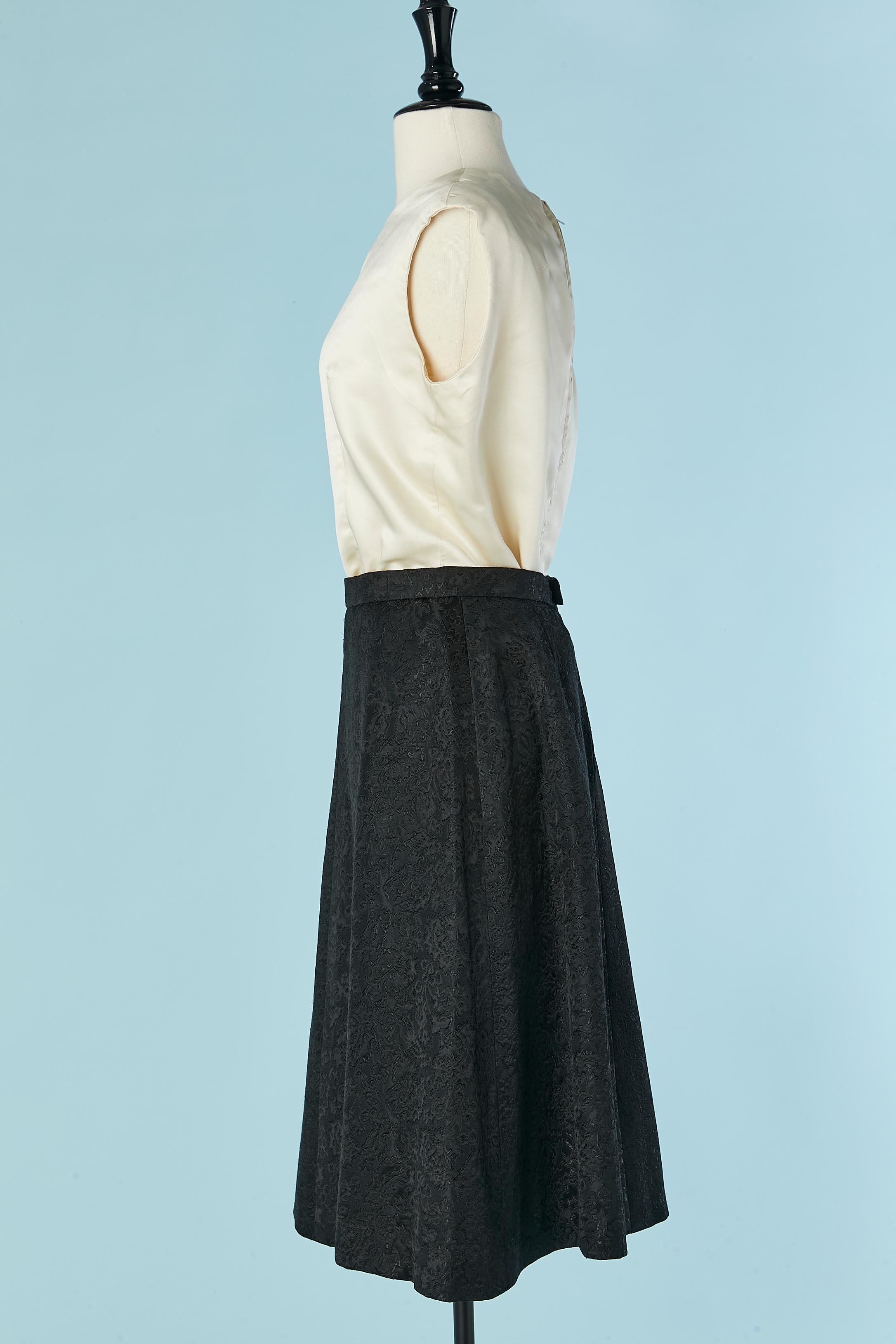 Black skirt suit and white ilk satin top ensemble Christian Dior  Circa 1960's For Sale 10