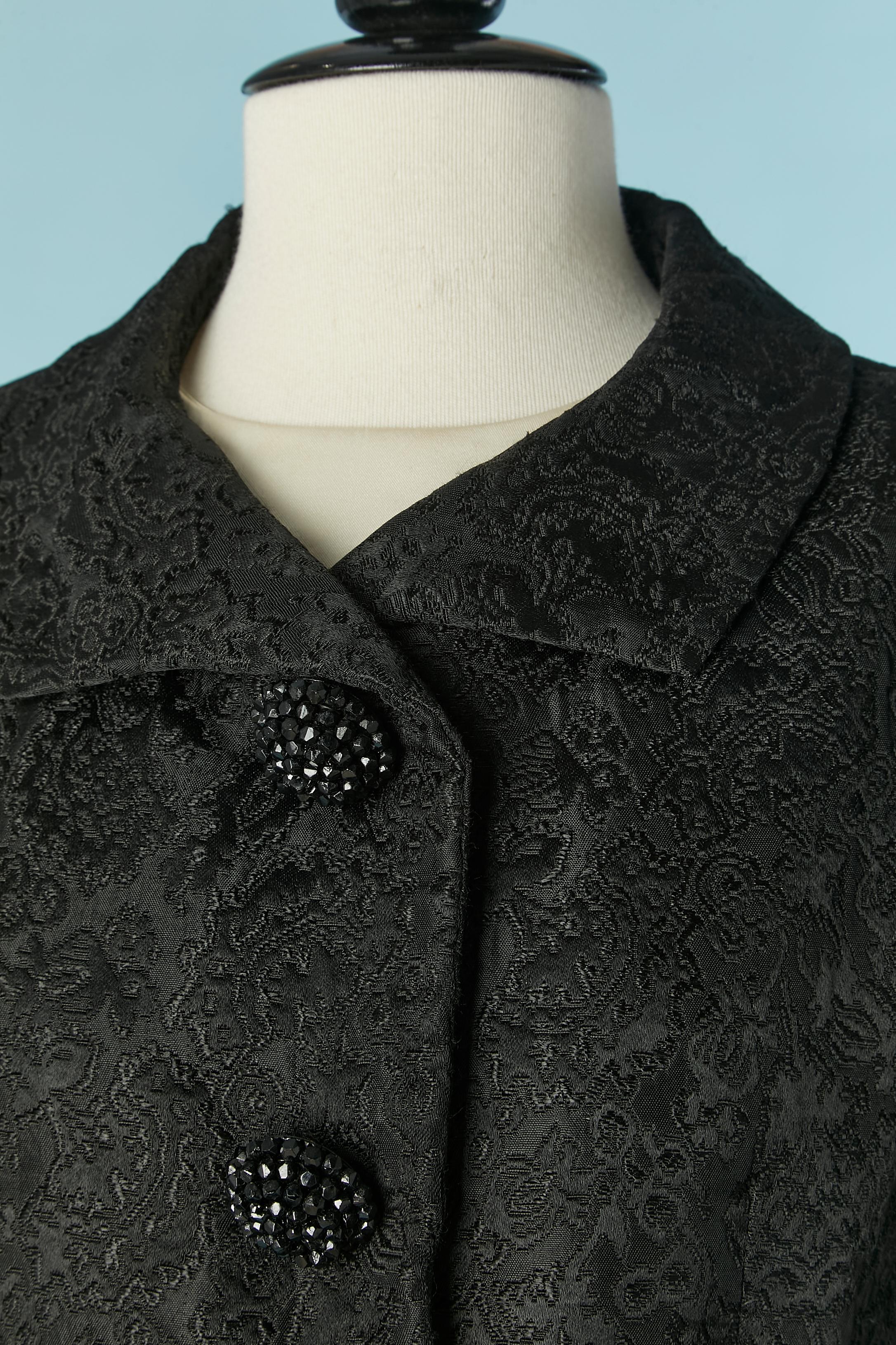 Black skirt suit and white ilk satin top ensemble Christian Dior  Circa 1960's In Excellent Condition For Sale In Saint-Ouen-Sur-Seine, FR