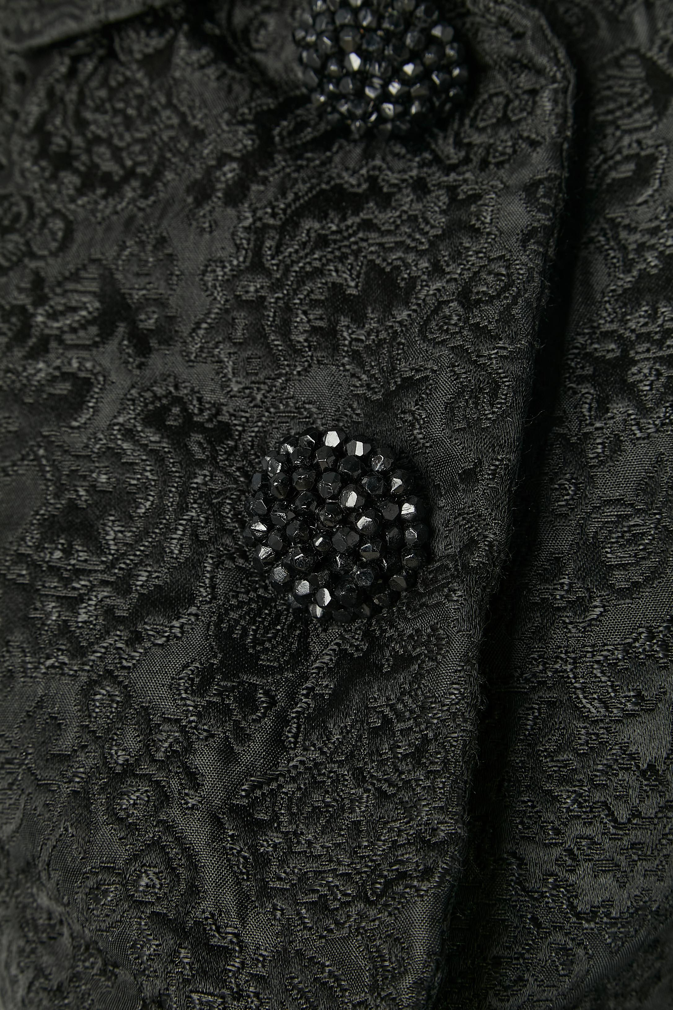 Women's Black skirt suit and white ilk satin top ensemble Christian Dior  Circa 1960's For Sale
