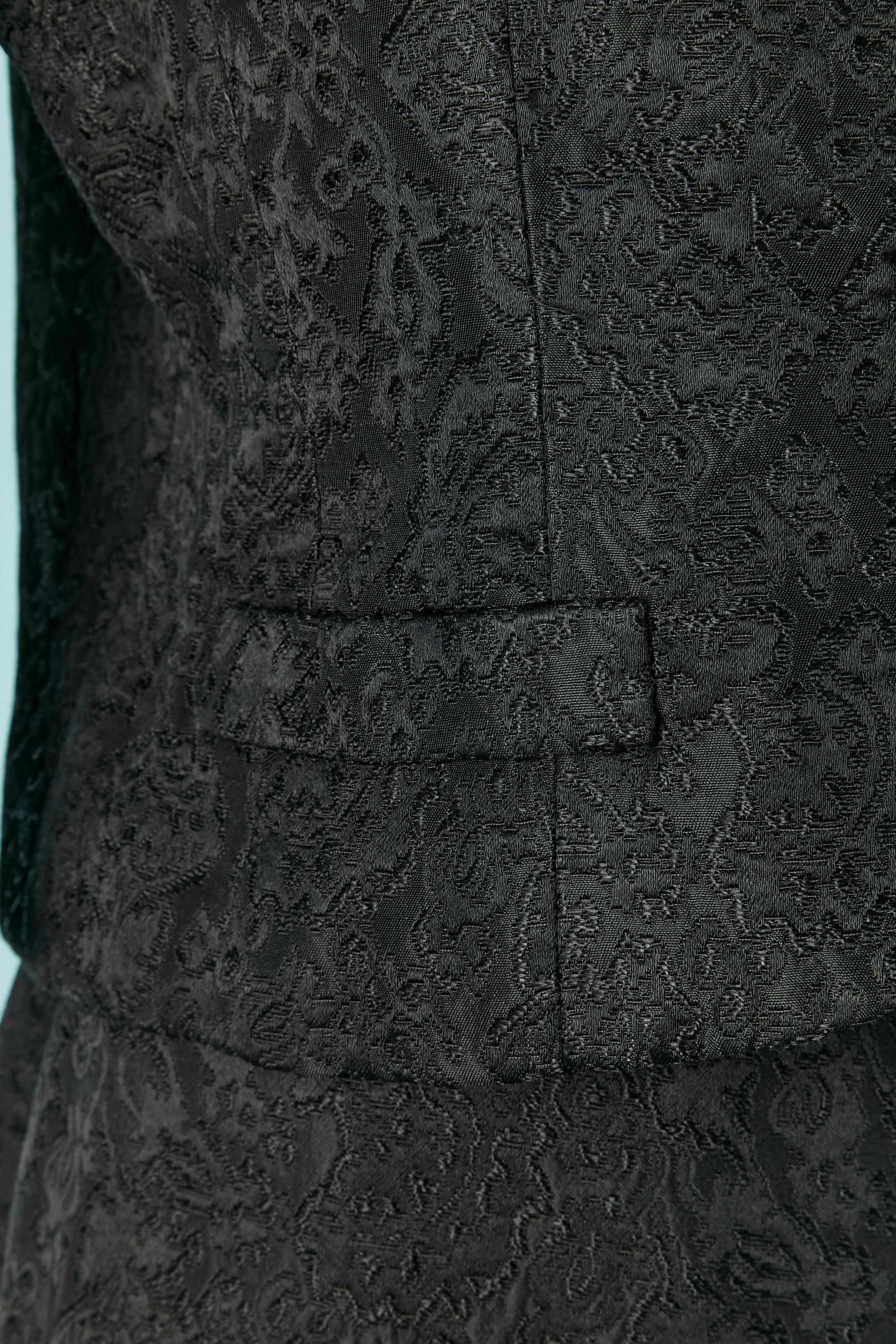 Black skirt suit and white ilk satin top ensemble Christian Dior  Circa 1960's For Sale 1