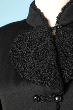 Black skirt-suit in wool, cachemire and astrakan collar Chloé