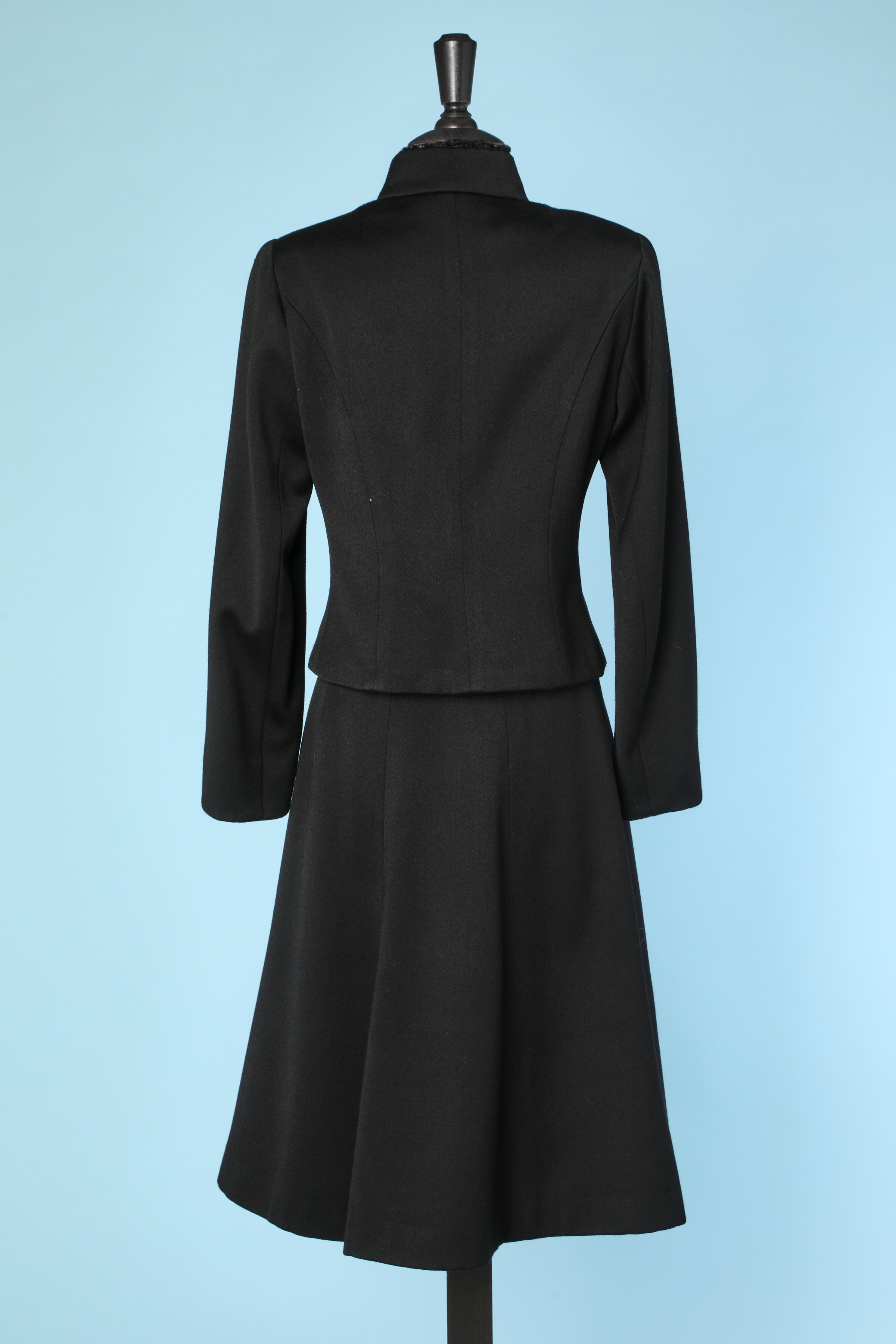 Black skirt-suit in wool, cachemire and astrakan collar Chloé For Sale 1
