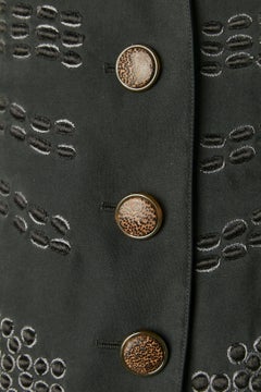 Black skirt suit with black and grey threads embroideries Valentino Boutique