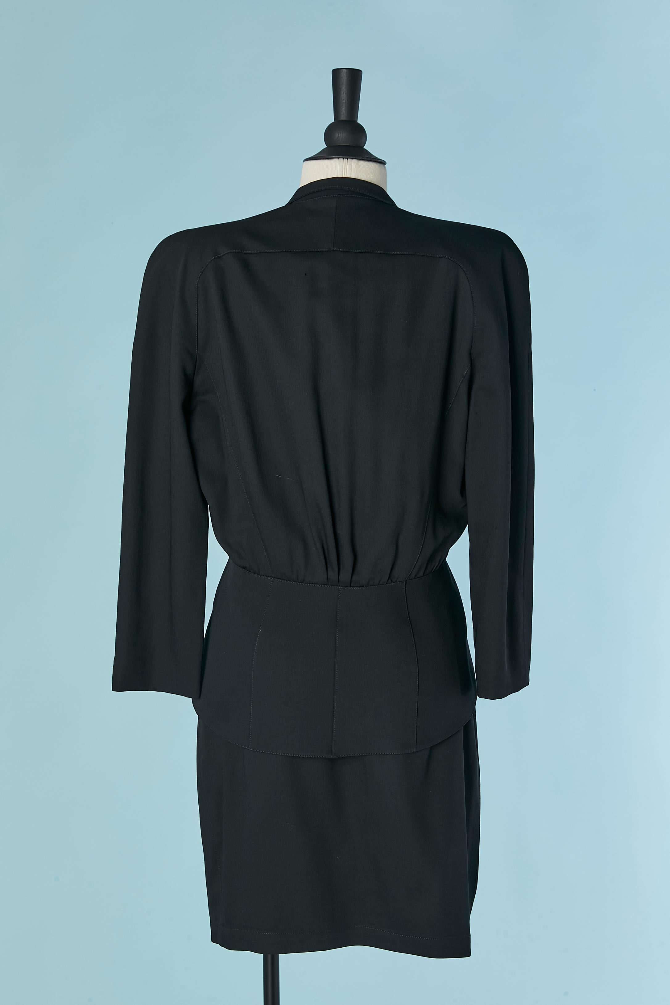 Black skirt-suit with double-breasted jacket THIERRY MUGLER For Sale 3