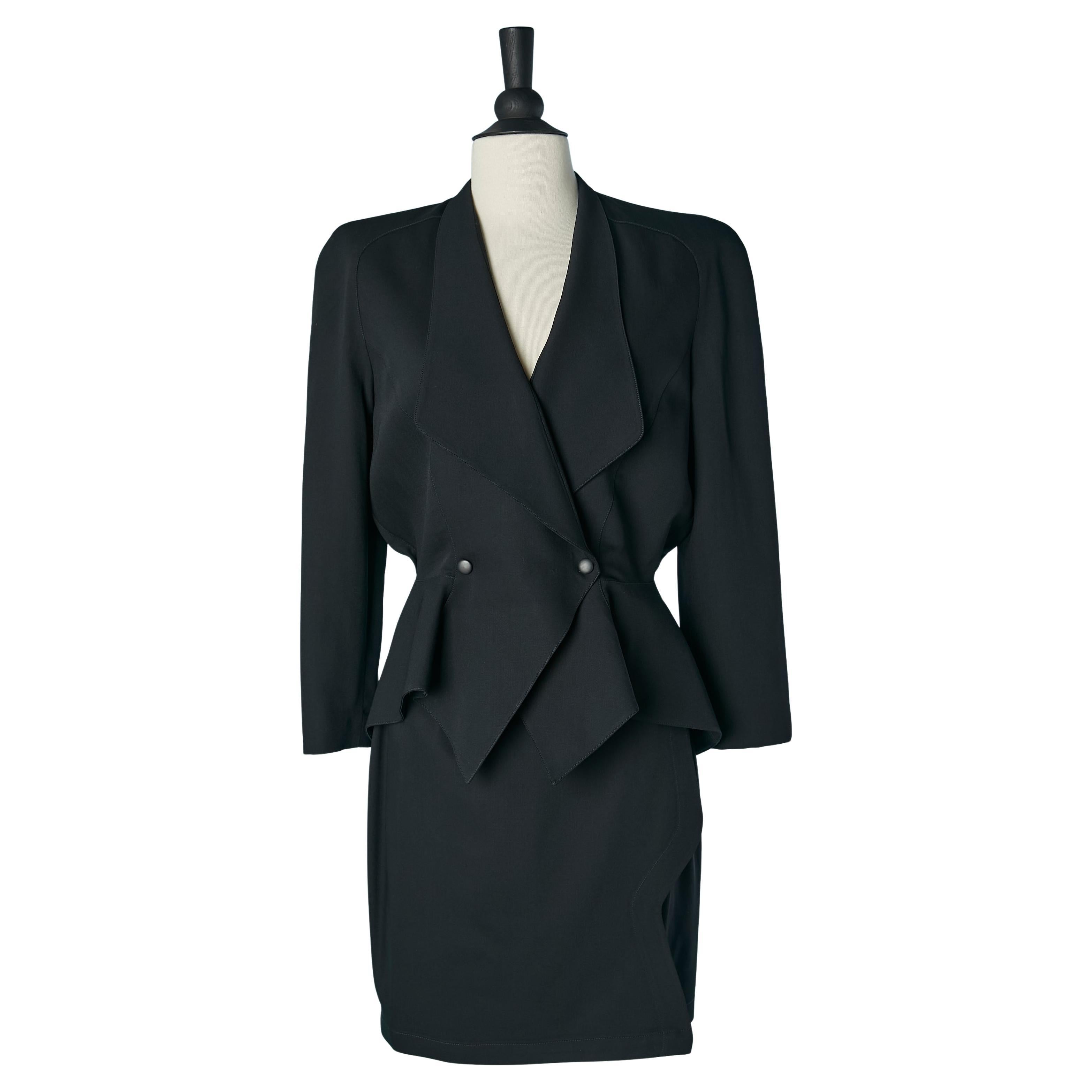Black skirt-suit with double-breasted jacket THIERRY MUGLER For Sale