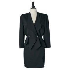 Black skirt-suit with double-breasted jacket THIERRY MUGLER