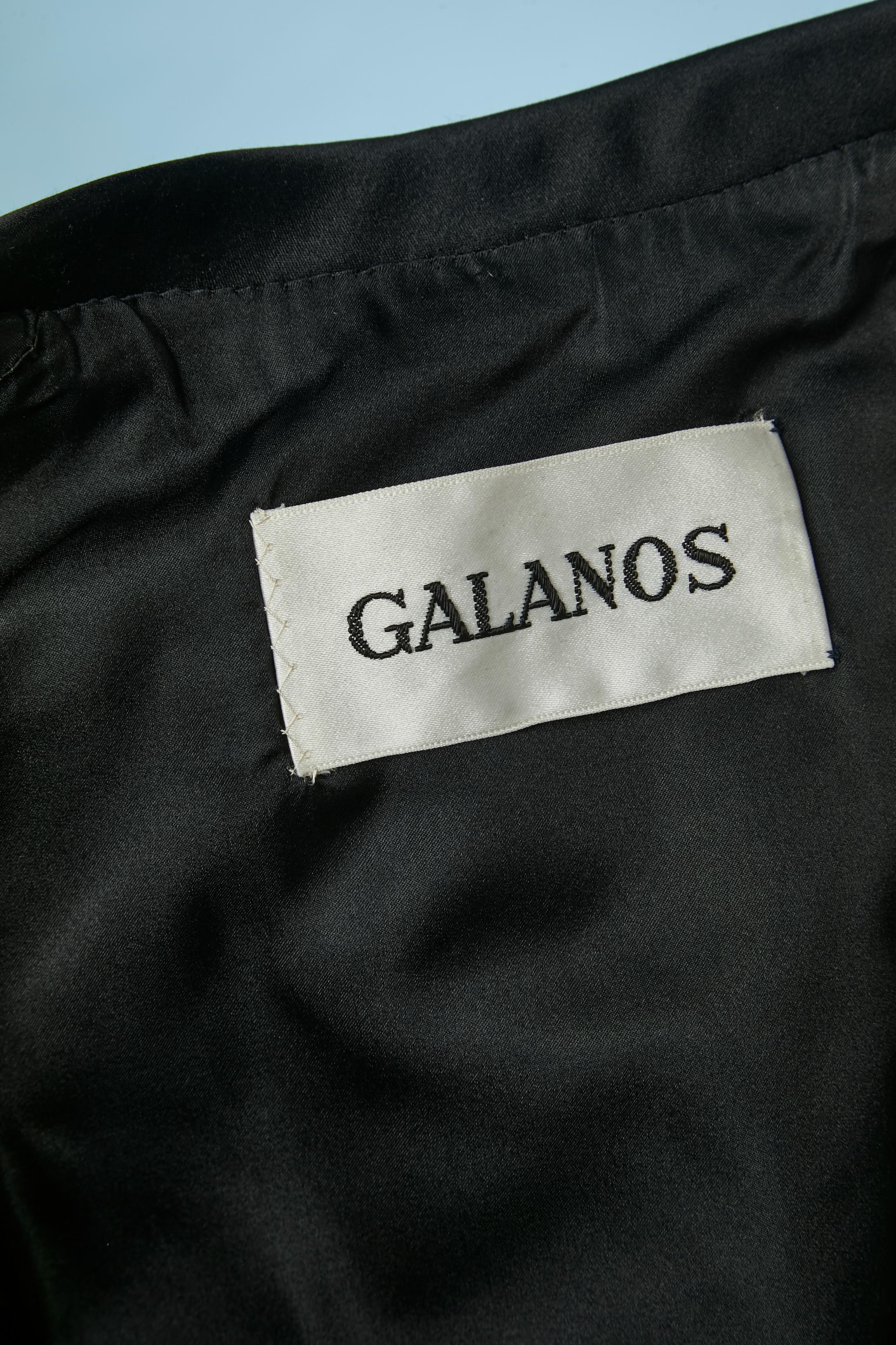 Black skirt-suit with graphic pattern Galanos  For Sale 3