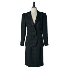 Vintage Black skirt-suit with graphic pattern Galanos 