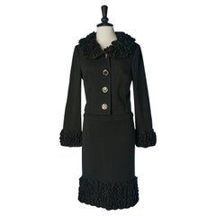 Black skirt suit with ruffles embellishement D&G by Dolce Gabbana