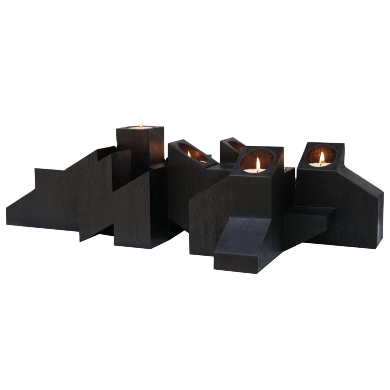 Black Skyline Candle Light in African Walnut by Arno Declercq