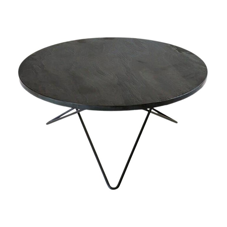 Mesa "O" de pizarra negra y acero negro by OxDenmarq