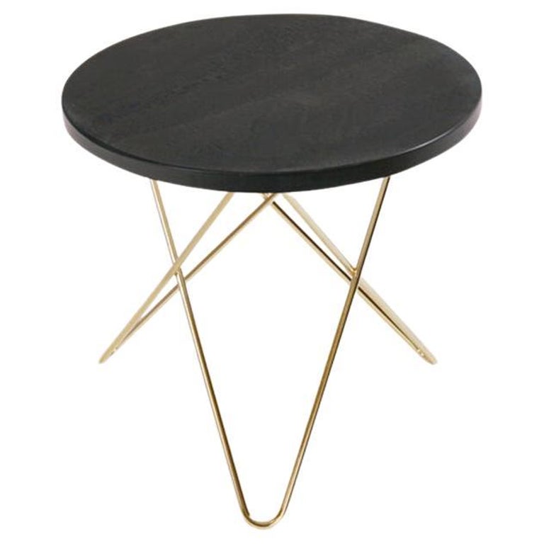 Black Slate and Steel Tall Mini O Table by OxDenmarq For Sale at 1stDibs