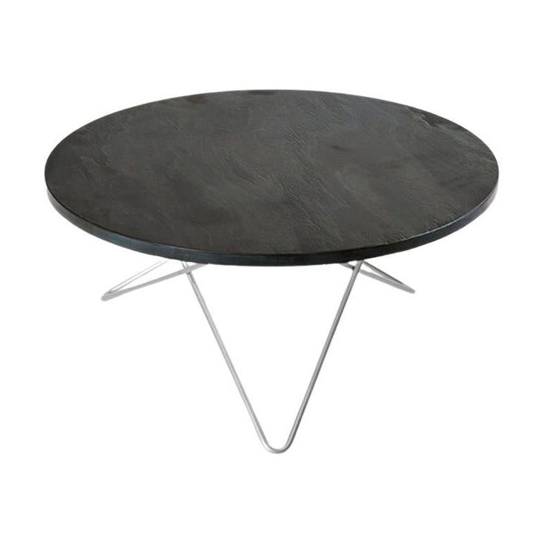 Mesa "O" de pizarra negra y acero by OxDenmarq