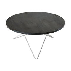 Black Slate and Steel "O" Table by Oxdenmarq