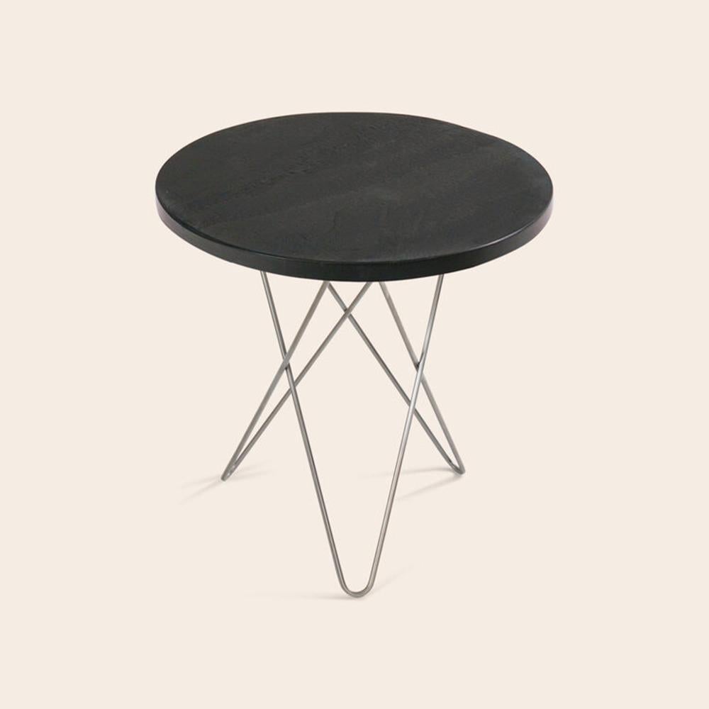 Black Slate and Steel Tall Mini O Table by OxDenmarq
Dimensions: D 50 x H 50 cm
Materials: Steel, Slate
Also Available: Different top and frame options available,

OX DENMARQ is a Danish design brand aspiring to make beautiful handmade