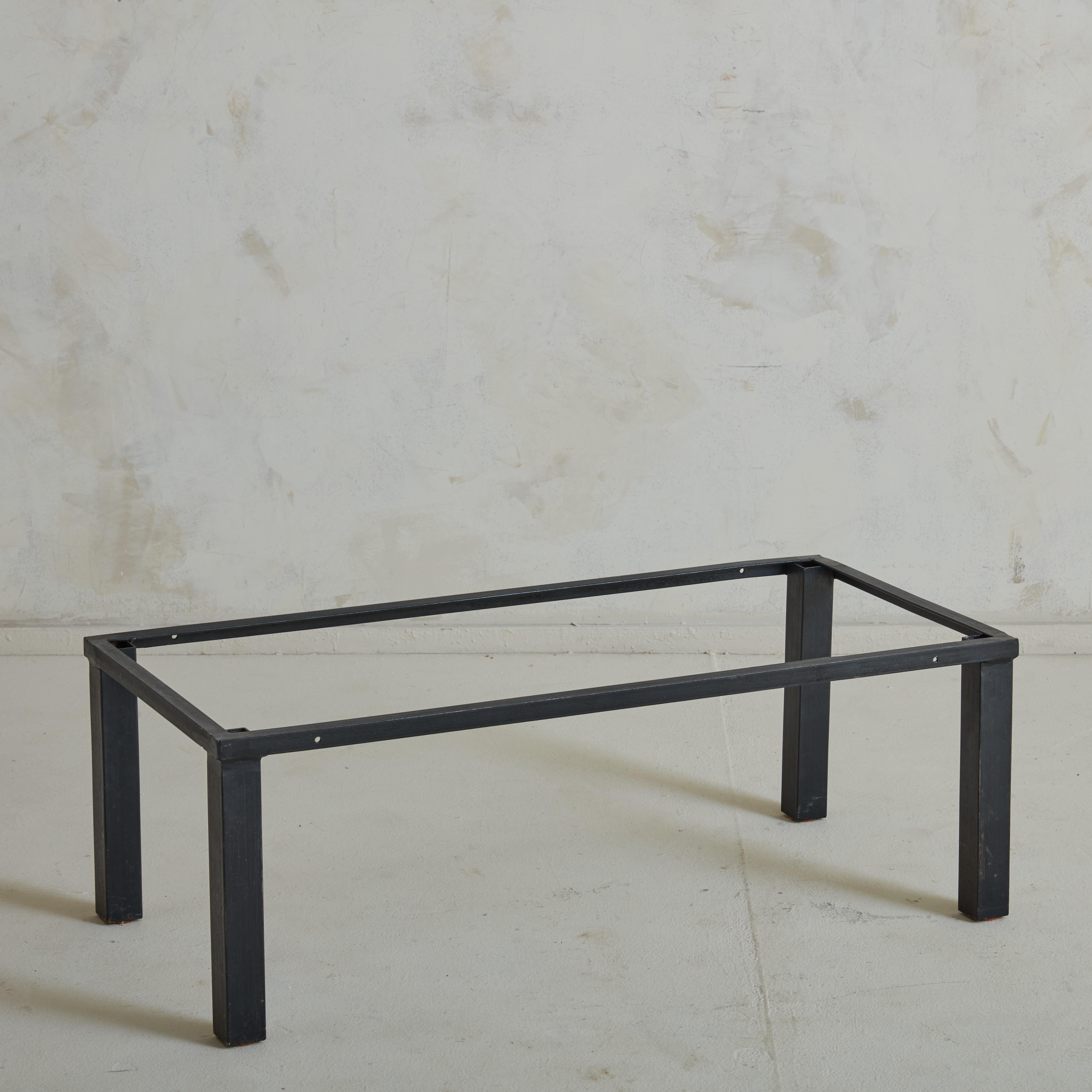 Mid-Century Modern Black Slate Coffee Table in the Style of Pierre Chapo for Maison Regain