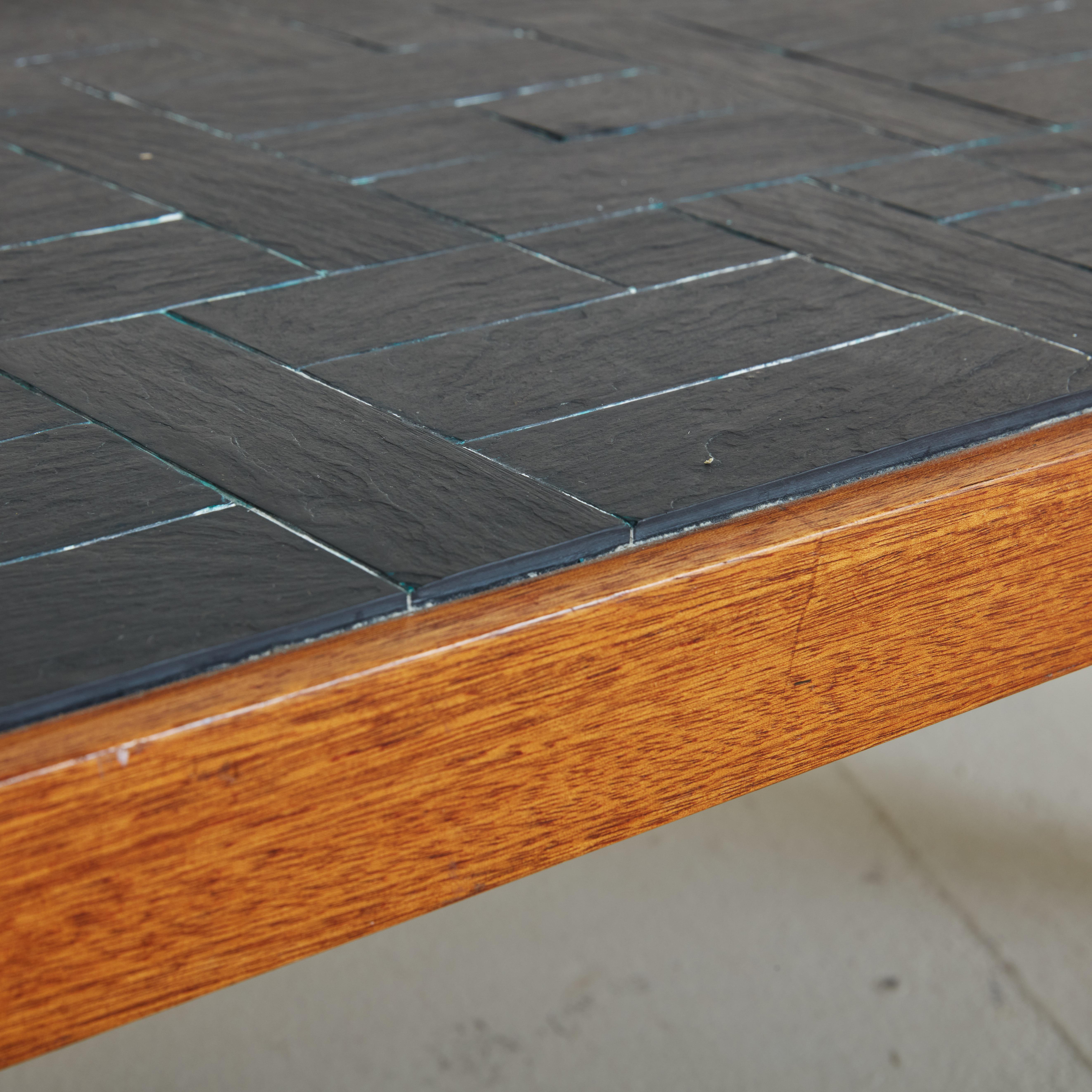 Black Slate Coffee Table in the Style of Pierre Chapo for Maison Regain 3
