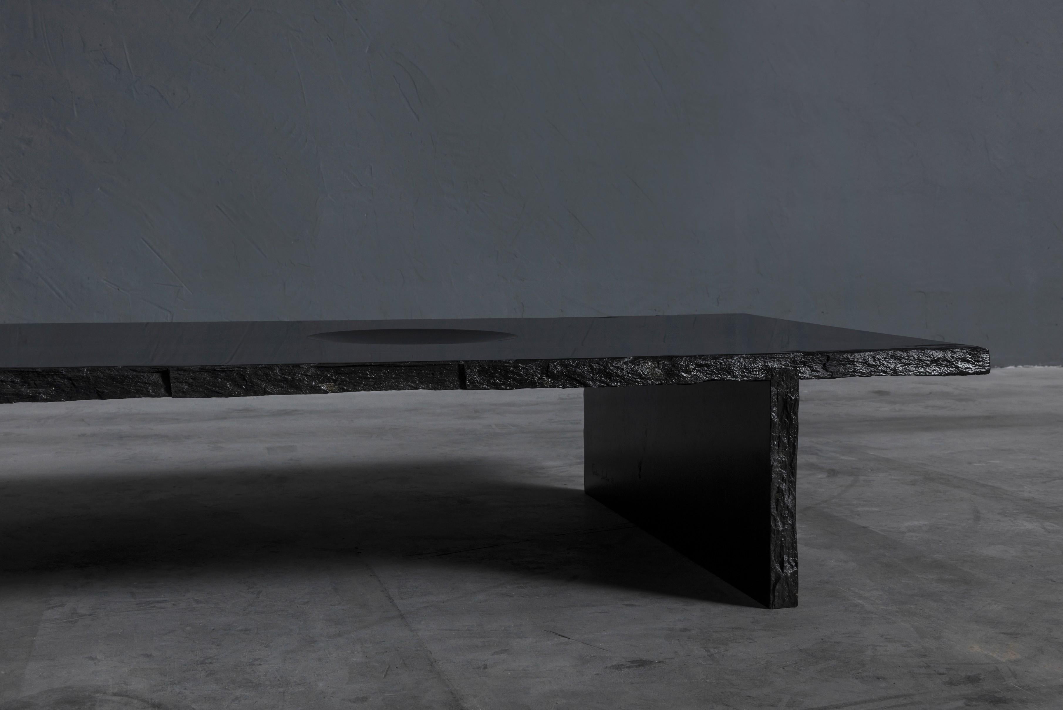 black slate coffee table