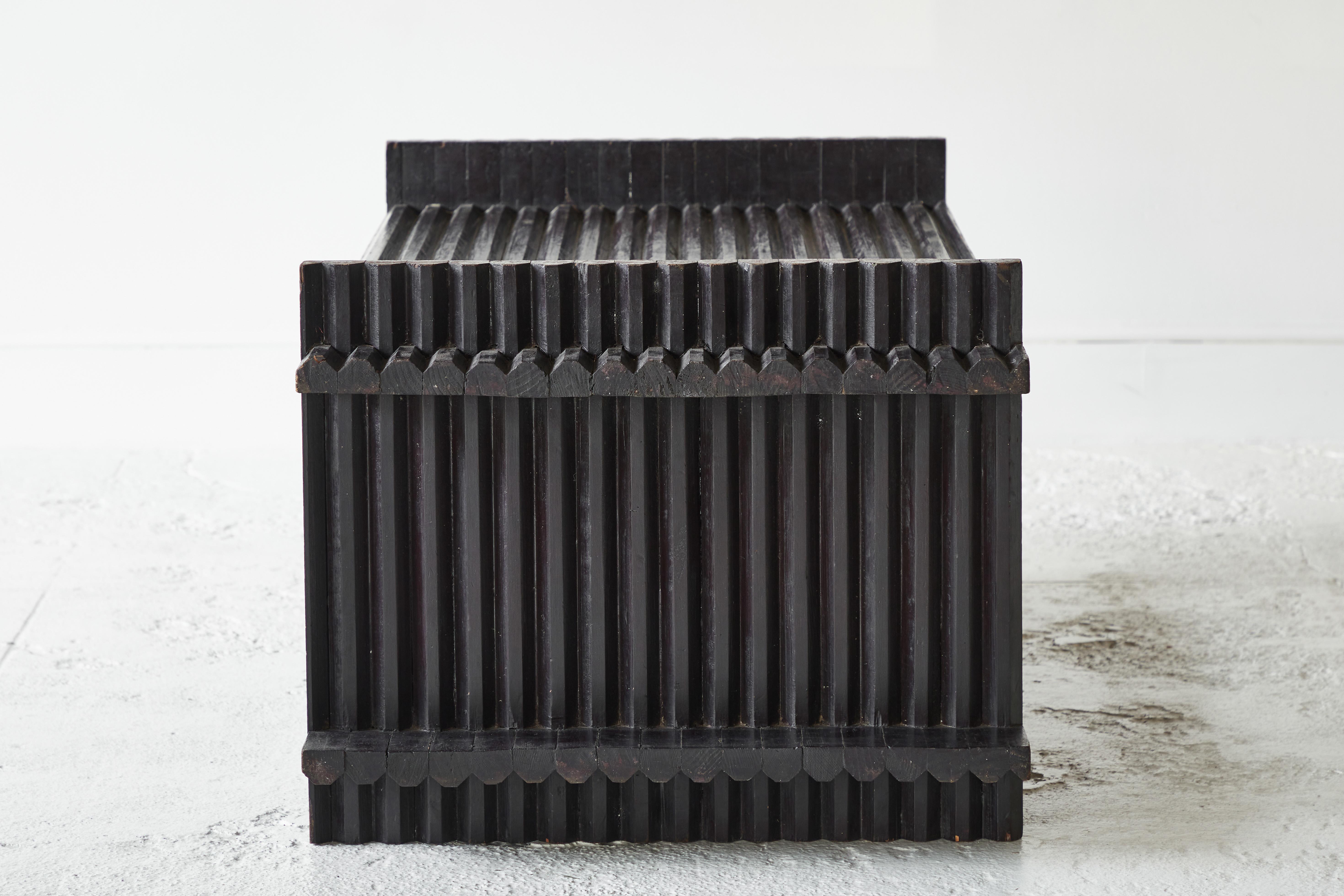 Black Slatted Coffee Table 3