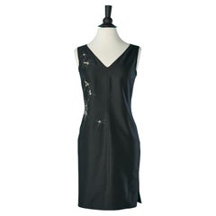 Black sleeveless cocktail dress with embroideries Valentino Miss V 