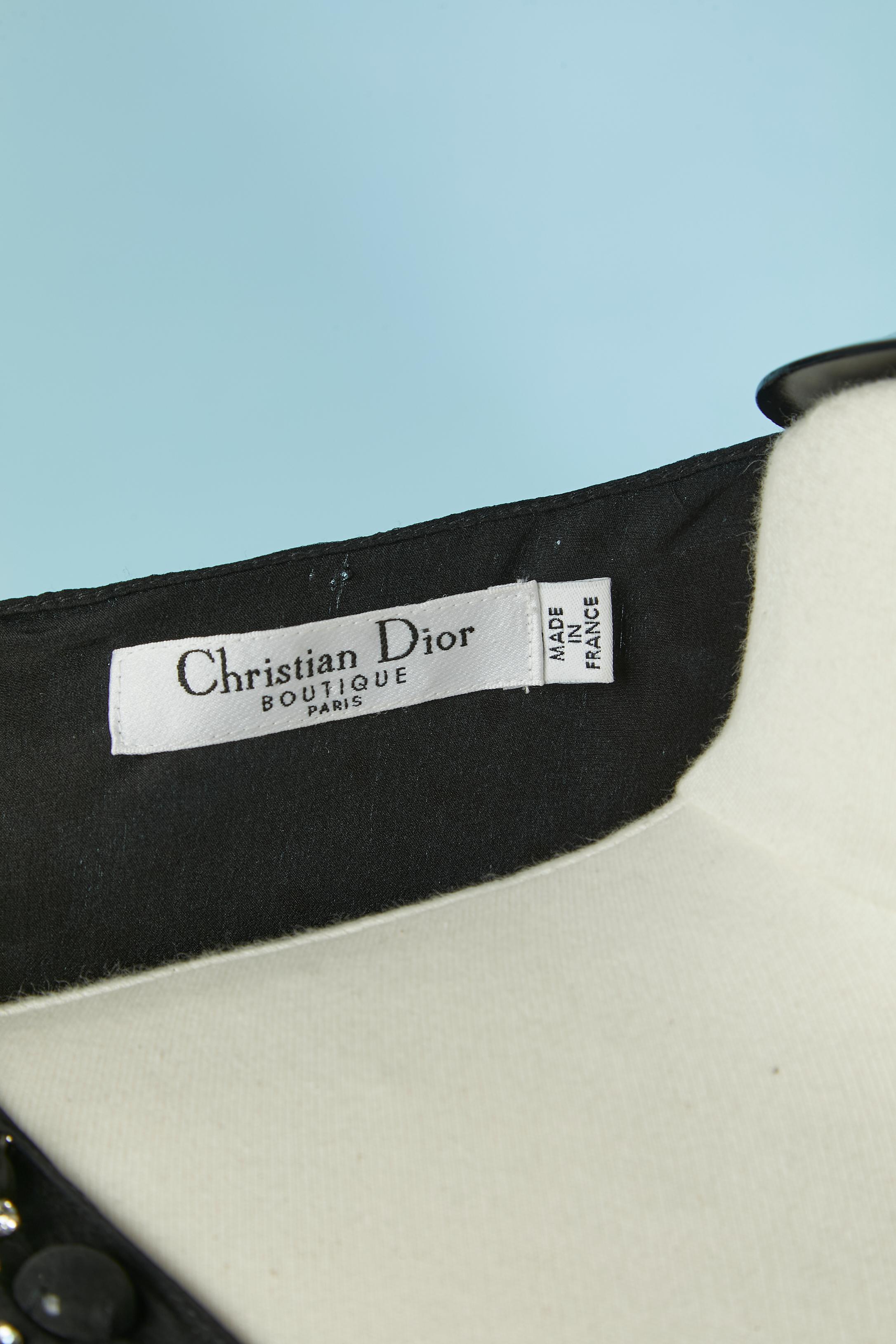 Schwarzes ärmelloses Cocktailkleid mit Strasssteinverzierung CHRISTIAN DIOR im Angebot 6