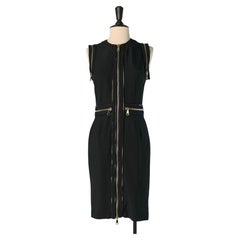 Black sleeveless cocktail dress with zip embellishment GIVENCHY