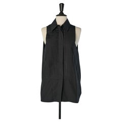 Camisa negra de algodón sin mangas ALEXANDRE VAUTHIER