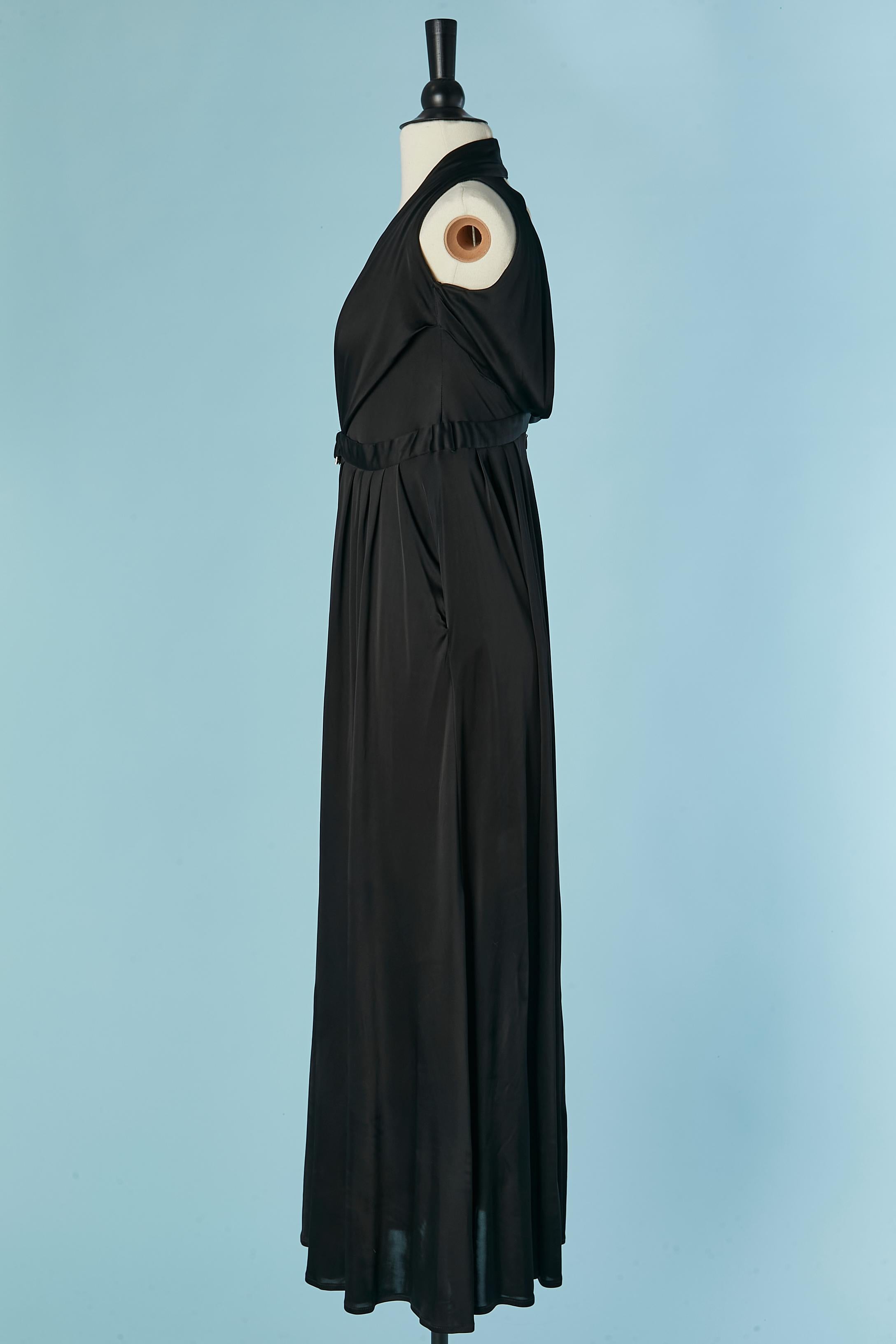 Vestido de noche negro sin mangas VERSACE COLLECTION en Excelente estado para la venta en Saint-Ouen-Sur-Seine, FR
