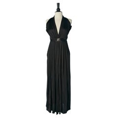 Robe de soirée sans manches noire VERSACE COLLECTION